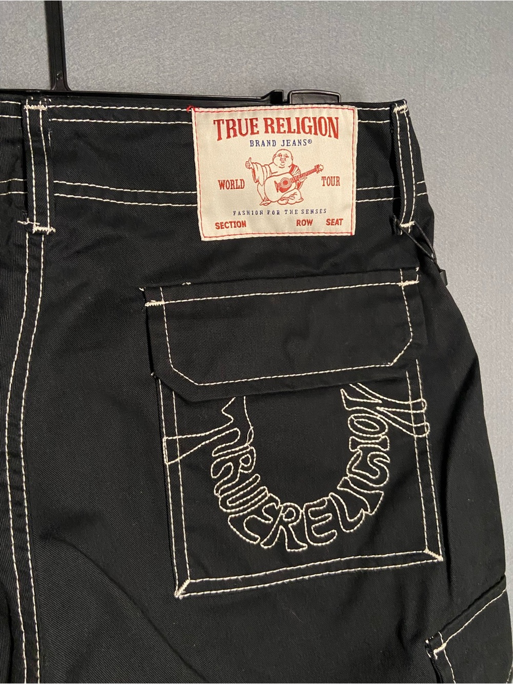 True Religion Black Cargo Pants